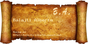 Balajti Alberta névjegykártya